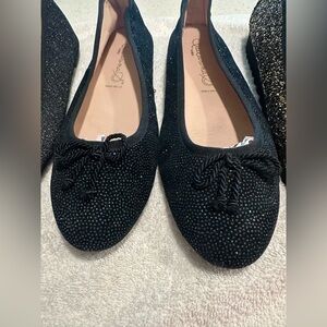 ORIGINAL ITALIAN BALLERINA LEATHER Black Embellished Flats